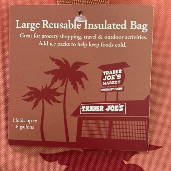 Trader Joe’s Insulated Grocery Bag Limited Edition 8 Gallon Peach Orange - Picture 4 of 11